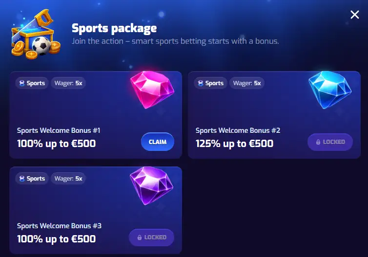 trixino casino sports package